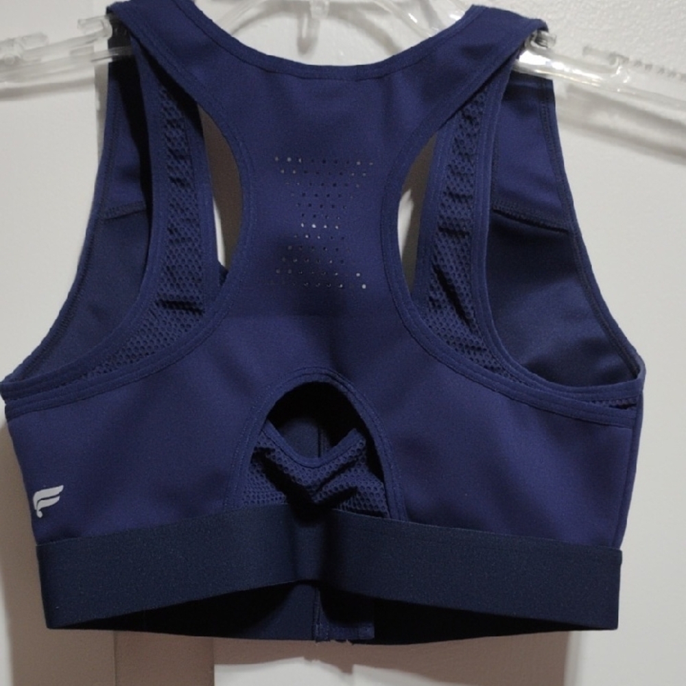 NWOT Fabletics Blare Zip Front High Impact Blue Sports Bra XS (XX-53) - Picture 4 of 5